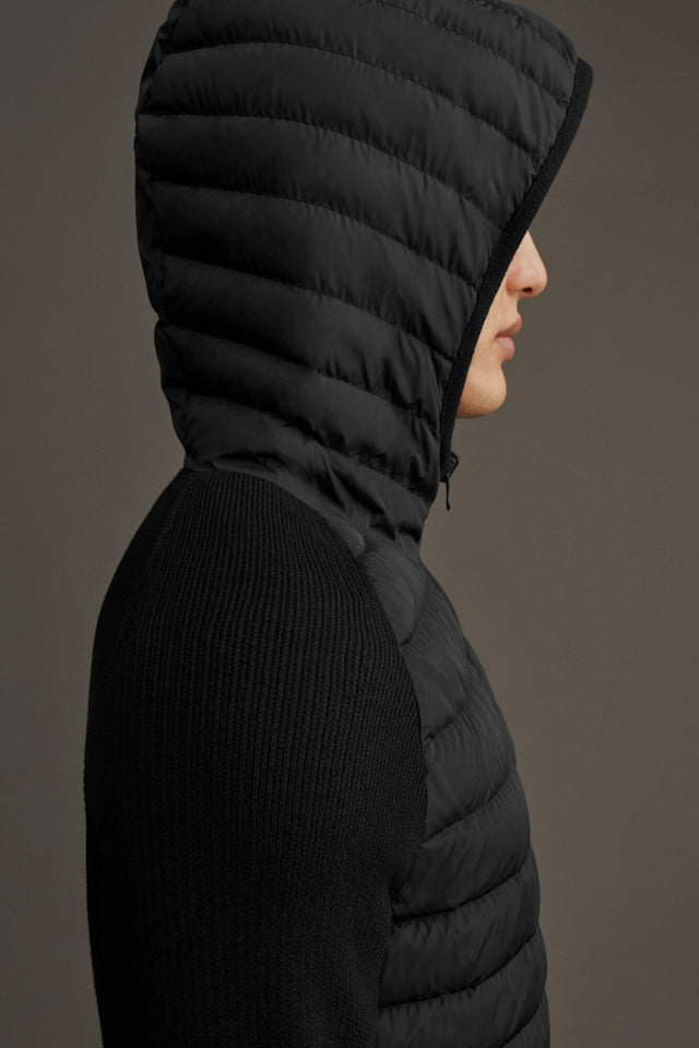 HYBRIDGE KNIT REVERSIBLE HOODY BLACK LABEL