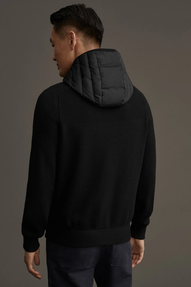 HYBRIDGE KNIT REVERSIBLE HOODY BLACK LABEL