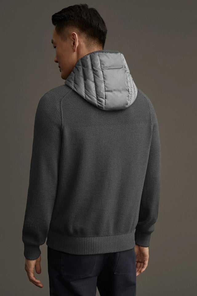 HYBRIDGE KNIT REVERSIBLE HOODY BLACK LABEL