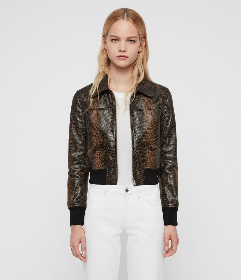 PASCAO OBA LEATHER BOMBER JACKET