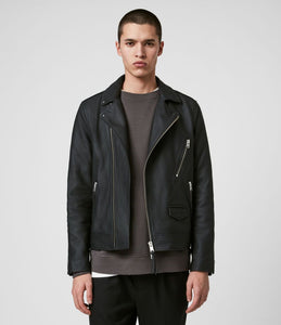 BLOC LEATHER BIKER JACKET