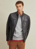 Tab Collar Leather Jacket