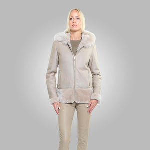 CRYSTAL SHEARLING COAT