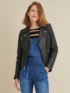 Meredith Asymmetrical Leather Jacket