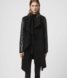 MONUMENT LEA WOOL AND LEATHER COAT