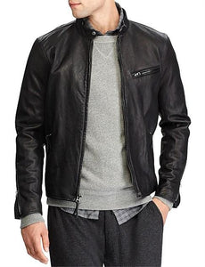 POLO RALPH LAUREN LAMBSKIN CAFÉ RACER JACKET