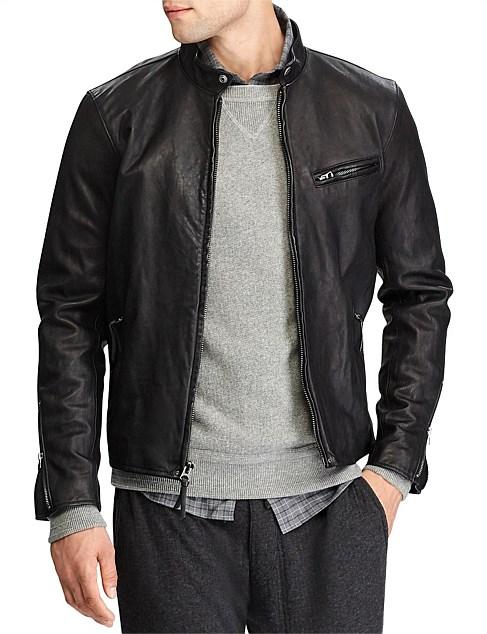 POLO RALPH LAUREN LAMBSKIN CAFÉ RACER JACKET