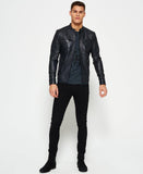 Leather Quilt Racer Jacket