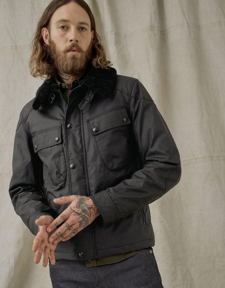 PATROL WAXED JACKET WITH SHEARLING