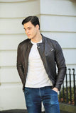 Rugged bomber Leather jacket