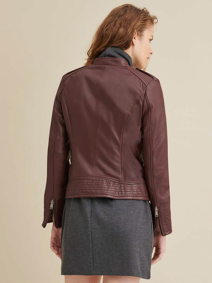 Monica Asymmetrical Leather Jacket