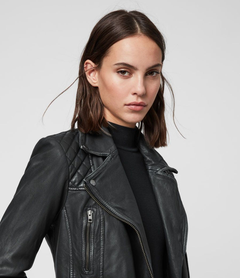CARGO LEATHER BIKER JACKET