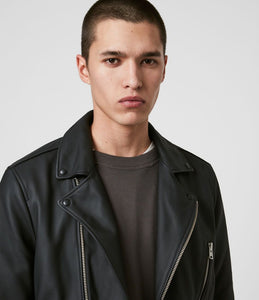 BLOC LEATHER BIKER JACKET