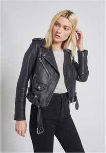 THE SHAINA LEATHER BIKER JACKET