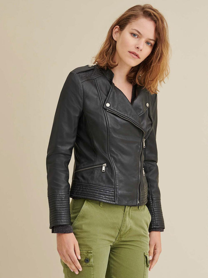 Monica Asymmetrical Leather Jacket 2