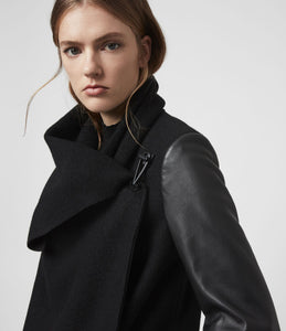 MONUMENT LEA WOOL AND LEATHER COAT