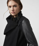 MONUMENT LEA WOOL AND LEATHER COAT