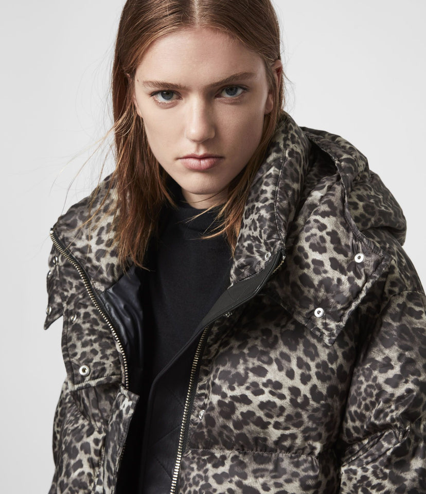 KALA LEOPARD PUFFER COAT