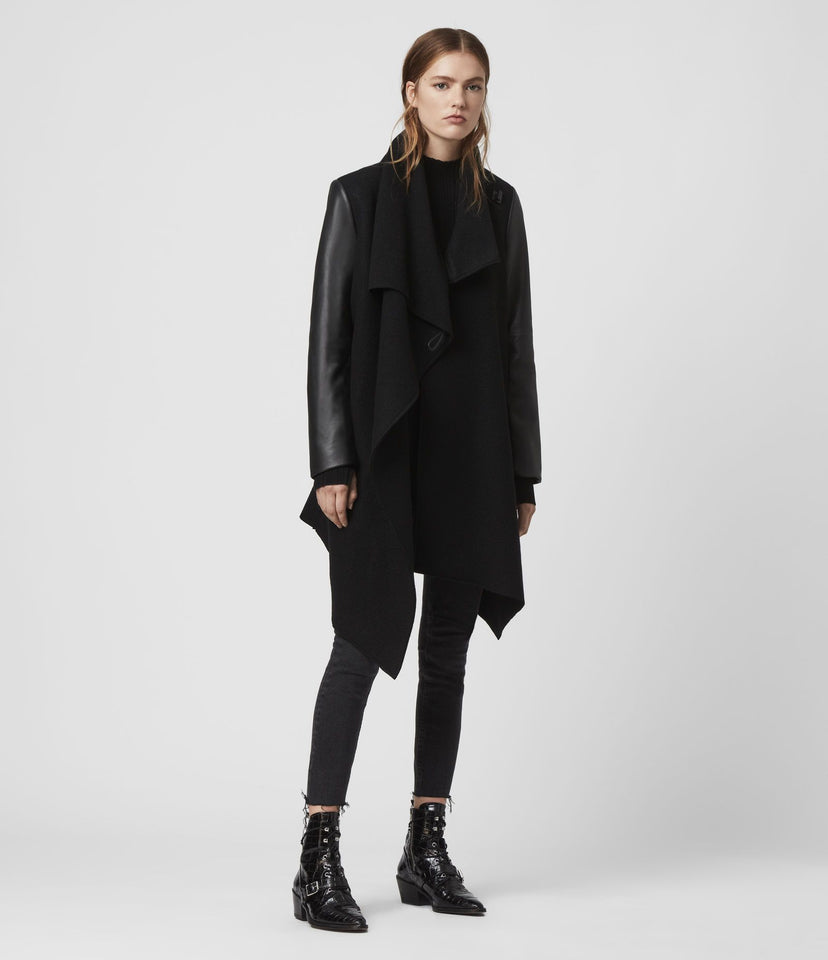 MONUMENT LEA WOOL AND LEATHER COAT