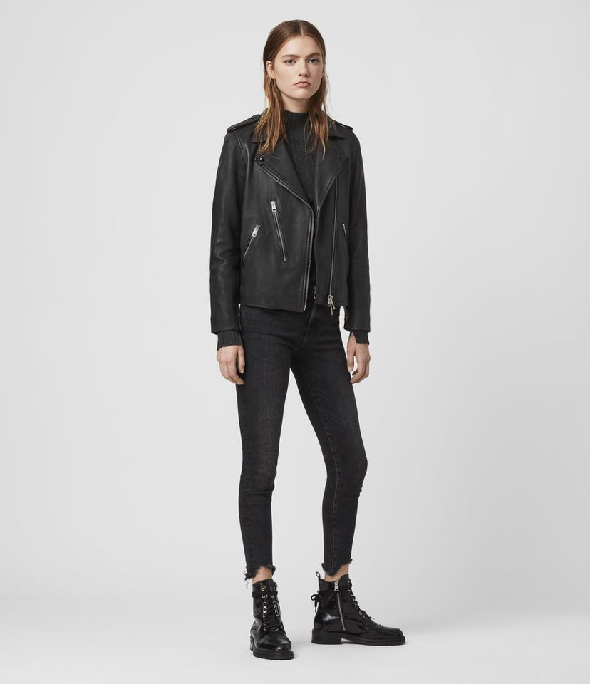 ELVA LEATHER BIKER JACKET