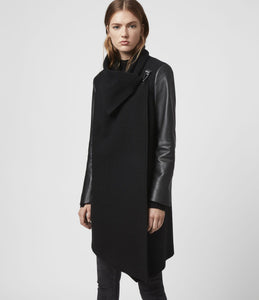 MONUMENT LEA WOOL AND LEATHER COAT