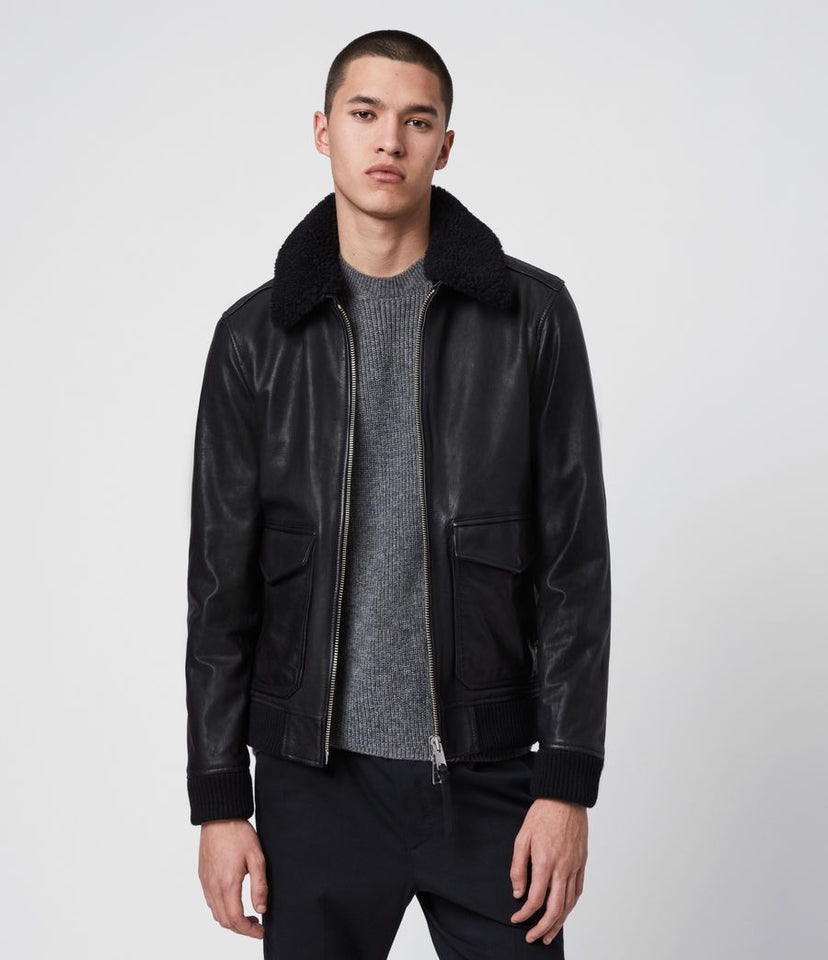 PHOENIX LEATHER AVIATOR JACKET
