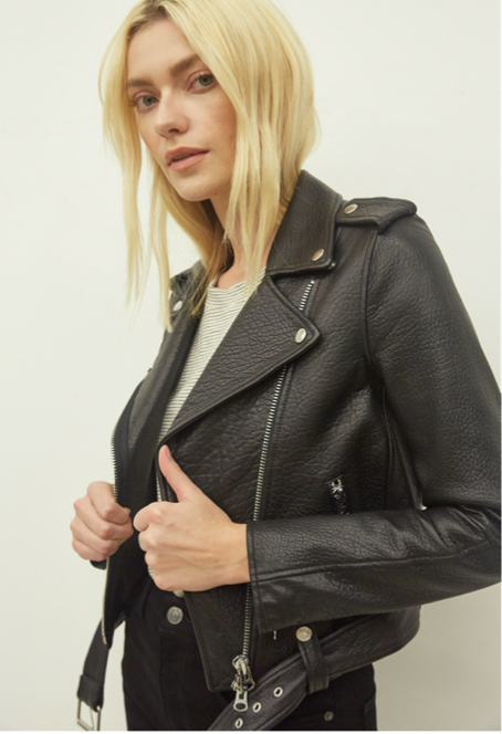 THE SHAINA LEATHER BIKER JACKET