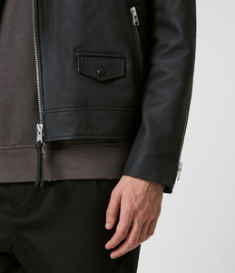 BLOC LEATHER BIKER JACKET