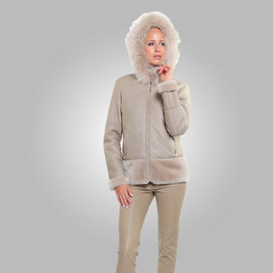 CRYSTAL SHEARLING COAT