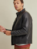 Tab Collar Leather Jacket
