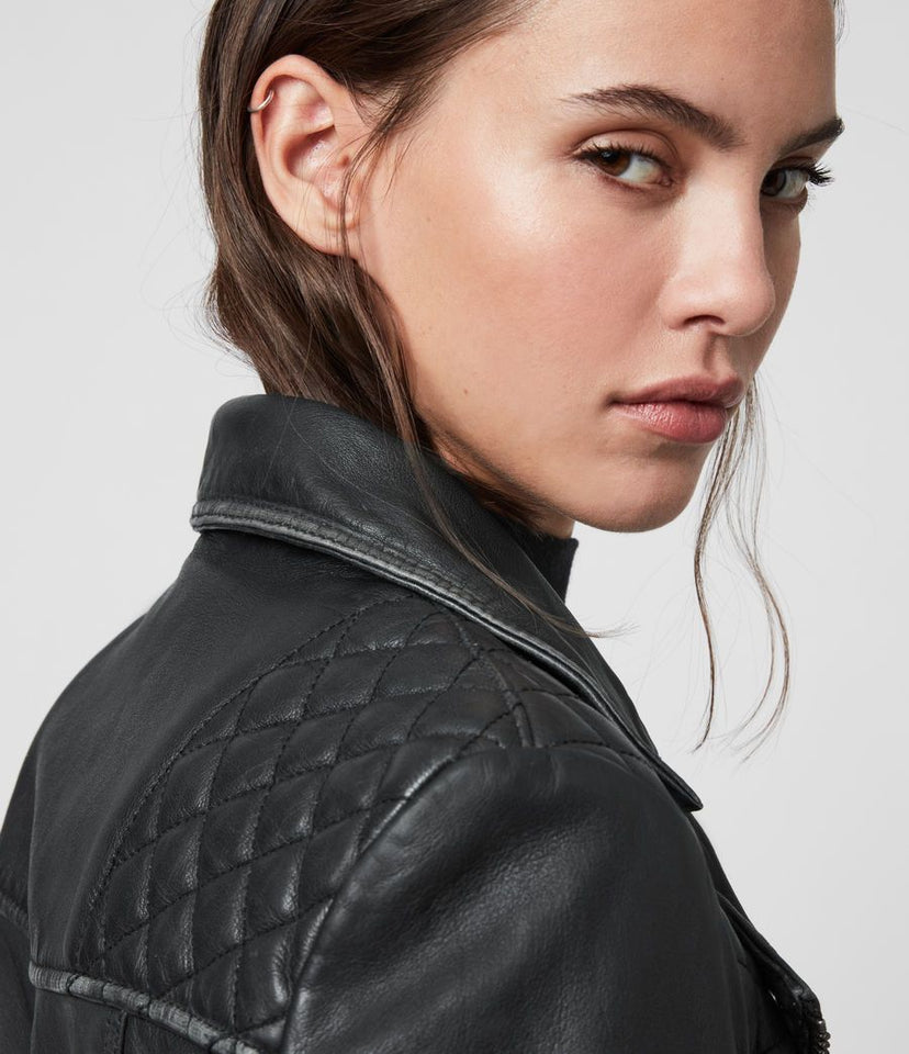 CARGO LEATHER BIKER JACKET