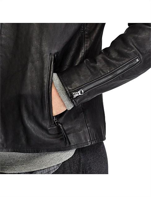 POLO RALPH LAUREN LAMBSKIN CAFÉ RACER JACKET