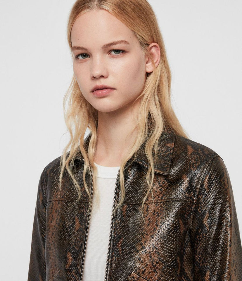 PASCAO OBA LEATHER BOMBER JACKET