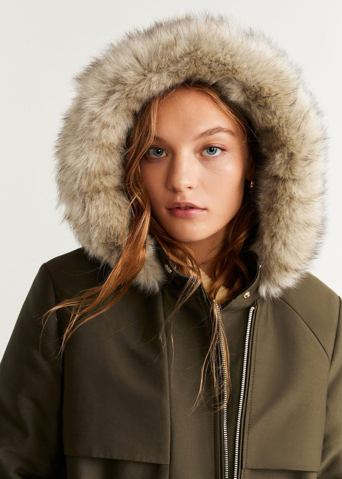 FURRY HOODED PARKA