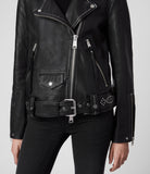 LUNA STUDDED LEATHER BIKER JACKET