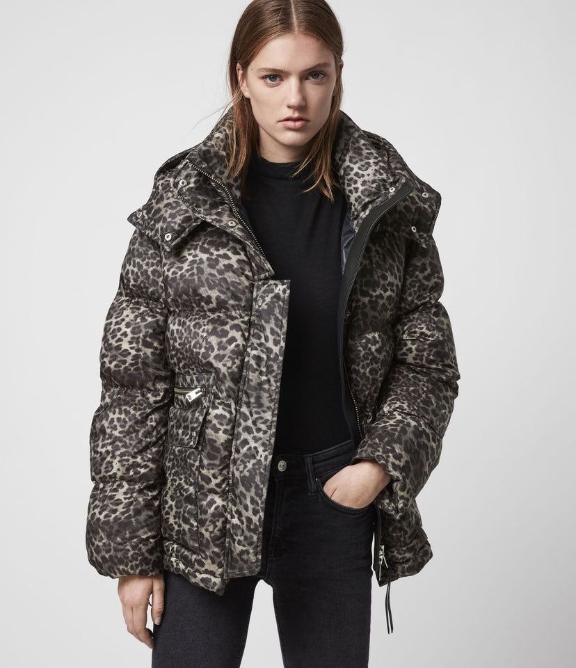 KALA LEOPARD PUFFER COAT