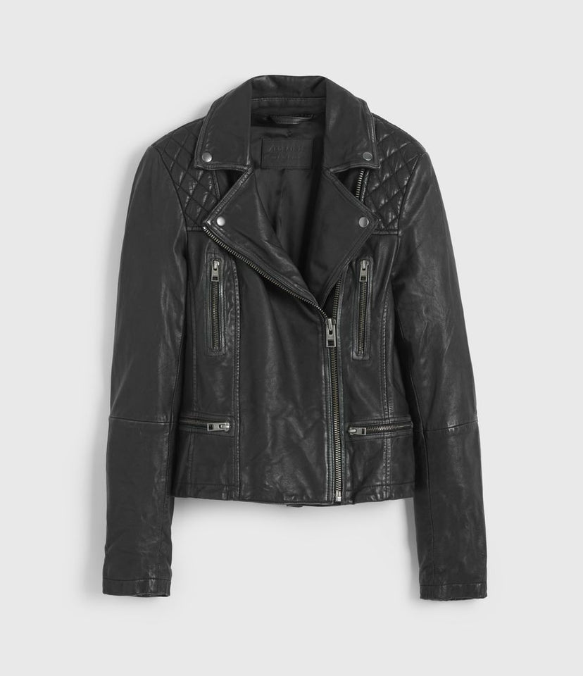 CARGO LEATHER BIKER JACKET