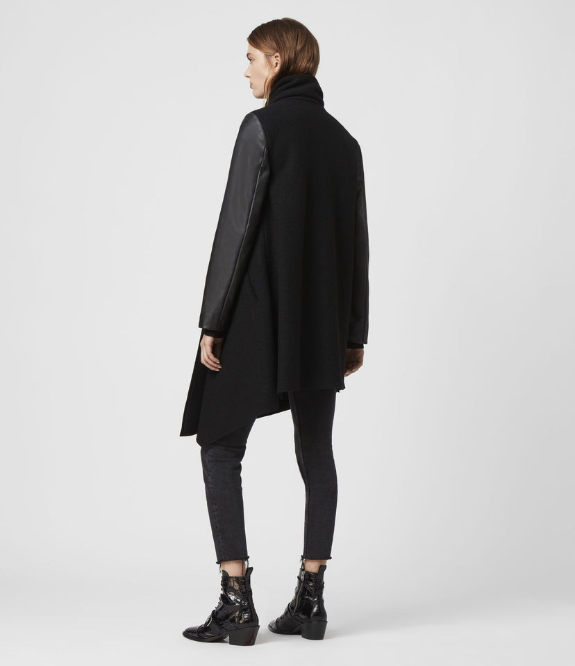 MONUMENT LEA WOOL AND LEATHER COAT