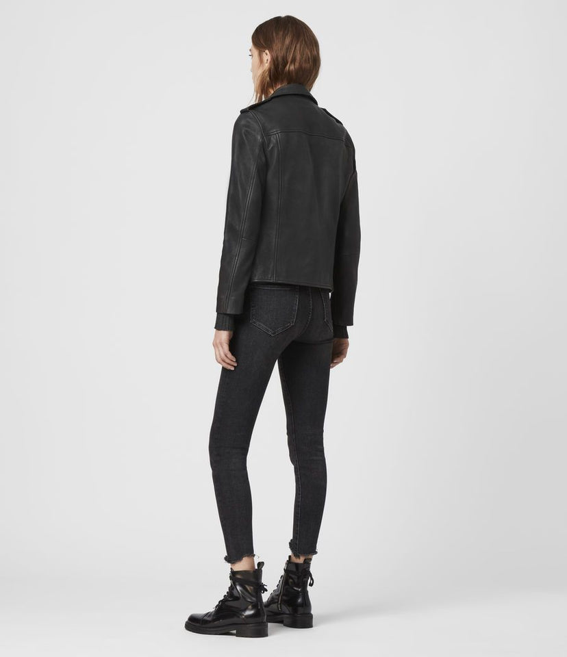 ELVA LEATHER BIKER JACKET