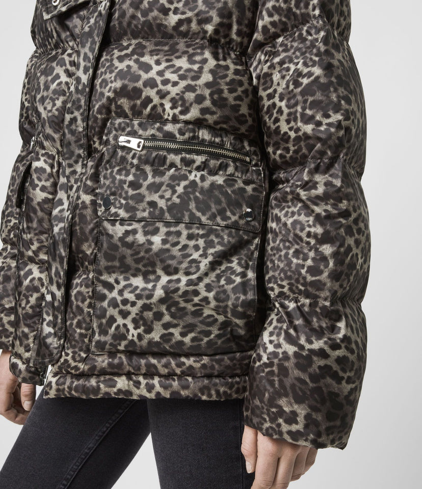 KALA LEOPARD PUFFER COAT