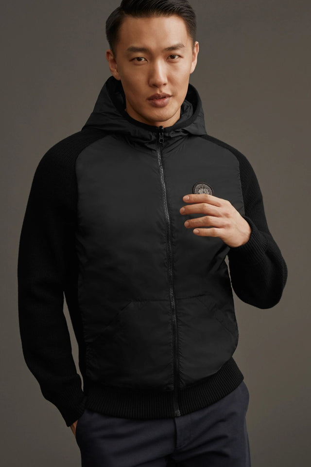 HYBRIDGE KNIT REVERSIBLE HOODY BLACK LABEL