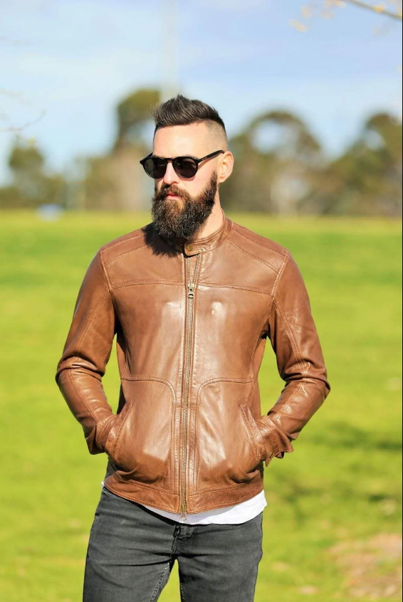 Bomber Brown Leather Jacket