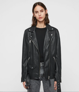 ELINE OVERSIZED LEATHER BIKER JACKET