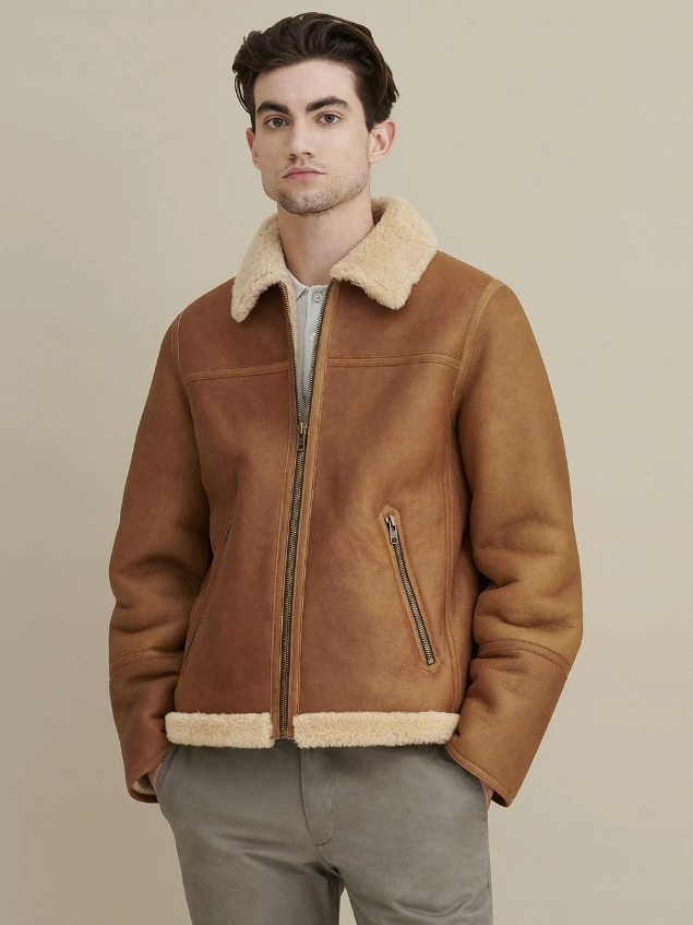 Kevin Sherpa Shearling Zip Front Jacket