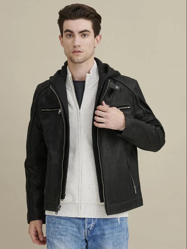 Jason Vintage Hooded Leather Jacket