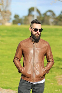 Bomber Brown Leather Jacket