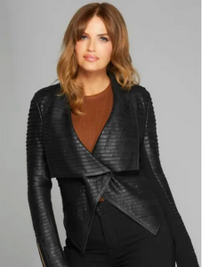 SHAYNA DRAPE LEATHER JACKET