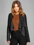 SHAYNA DRAPE LEATHER JACKET