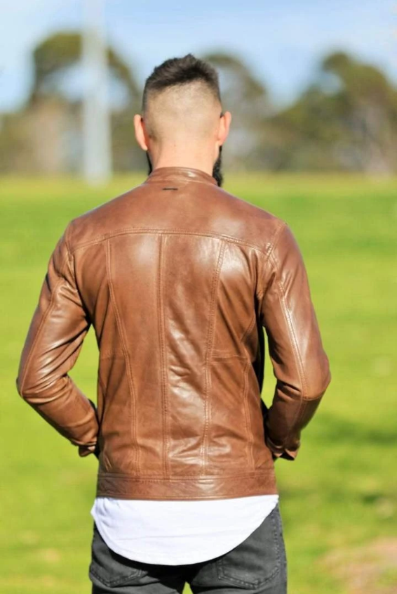 Bomber Brown Leather Jacket