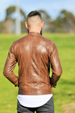 Bomber Brown Leather Jacket